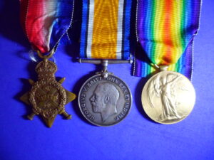 1914 TRIO. KIA. 1/2. MONMOUTHSHIRE.RGT. (TEAGUE). (COLEFORD)