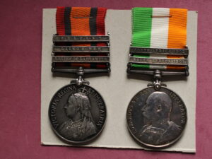 QSA+KSA  LIVERPOOL RGT BARS BELFAST, LAING'S NEK,RELIEF OF LADYSMITH 1ST BATTALION